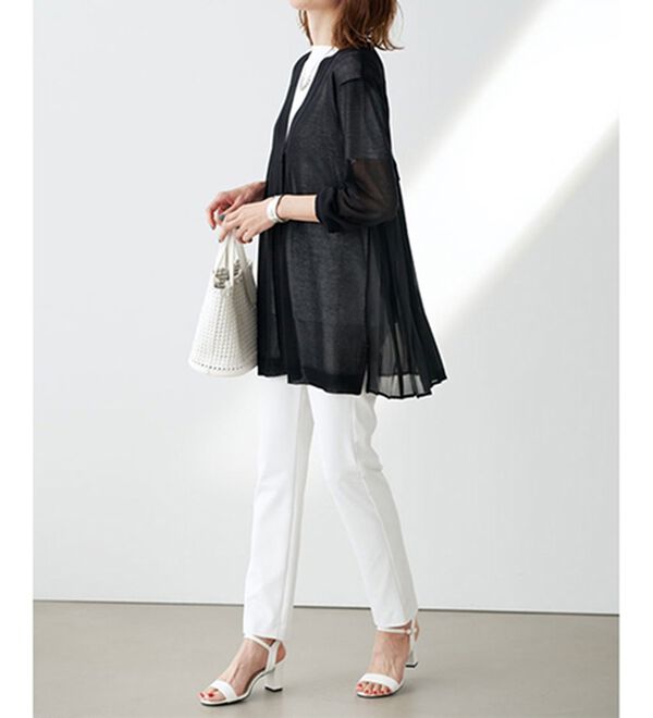 BELLUNA（ベルーナ）の「スタイルアップ！プリーツ切替カーディガン（ニットカーディガン）」｜詳細画像