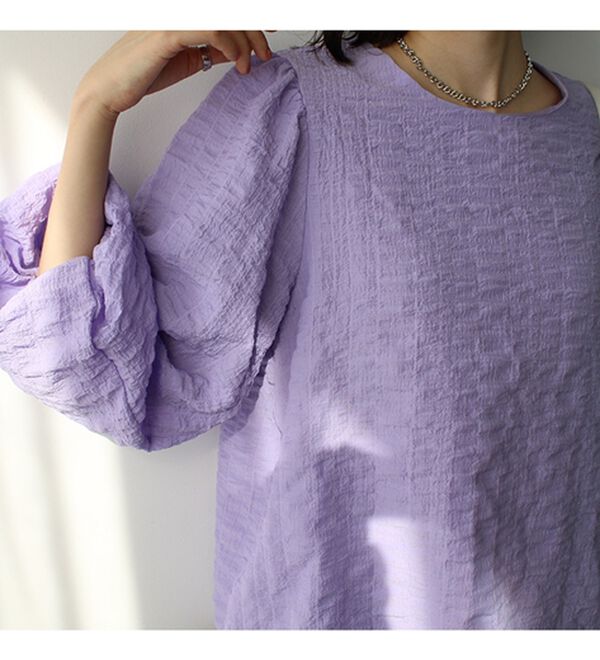 GeeRA（ジーラ）の「ワッシャー素材バルーン袖ブラウス（ブラウス）」｜詳細画像