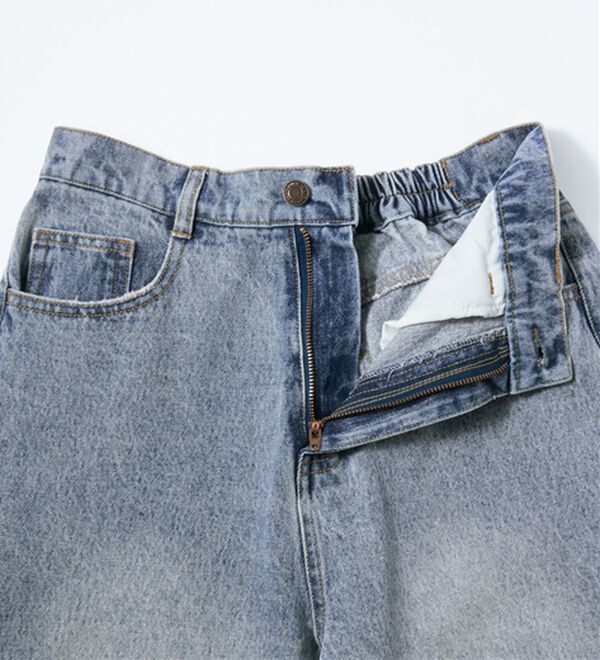 Viola e Viola（ヴィオラ エ ヴィオラ）の「楽ちん細見え　こだわりカーブデニムパンツ（フルレングスパンツ）」｜詳細画像