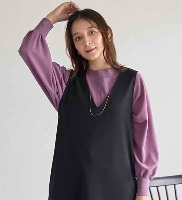 BELLUNA（ベルーナ）の「Ｔシャツ感覚なのにきちんとブラウス見え！カットジョーゼットプルオーバー（カットソー）」｜ピンク