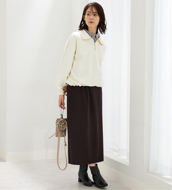 BELLUNA（ベルーナ）の「ふんわり起毛素材ナロースカート（ロングスカート）」｜詳細画像