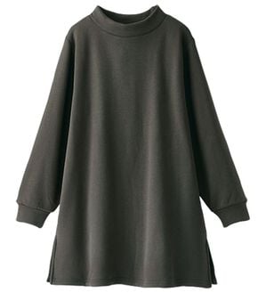 BELLUNA（ベルーナ）の「ふんわり素材軽ぽかチュニックワンピース（チュニック）」｜チャコール