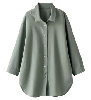 BELLUNA（ベルーナ）の「Ｓｍａｒｔ　Ｌｉｎｅｎ　ブレンドシャツ（シャツ）」｜カーキ