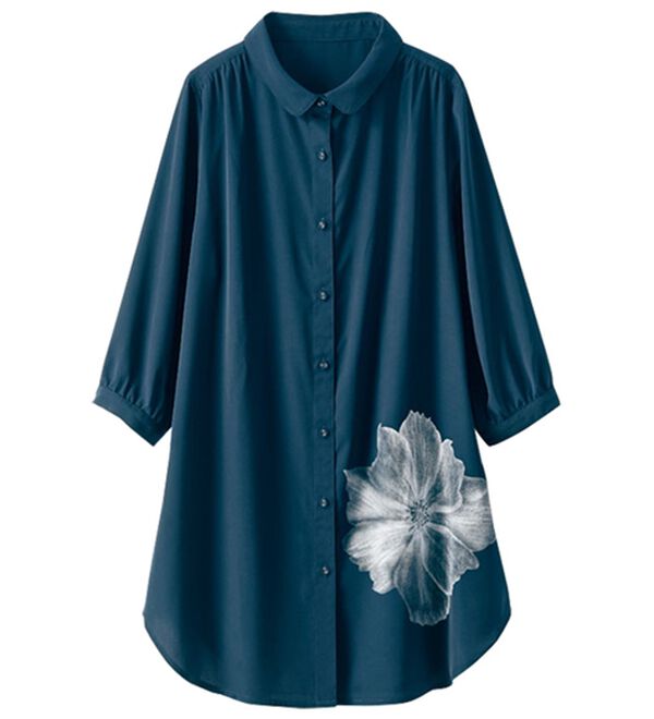 BELLUNA（ベルーナ）の「一輪の華咲くシャツチュニック（チュニック）」｜詳細画像