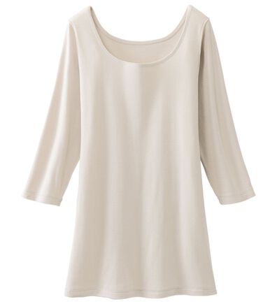 「素肌よろこぶオーガニックコットン７分袖（肌着・インナーウェア）」