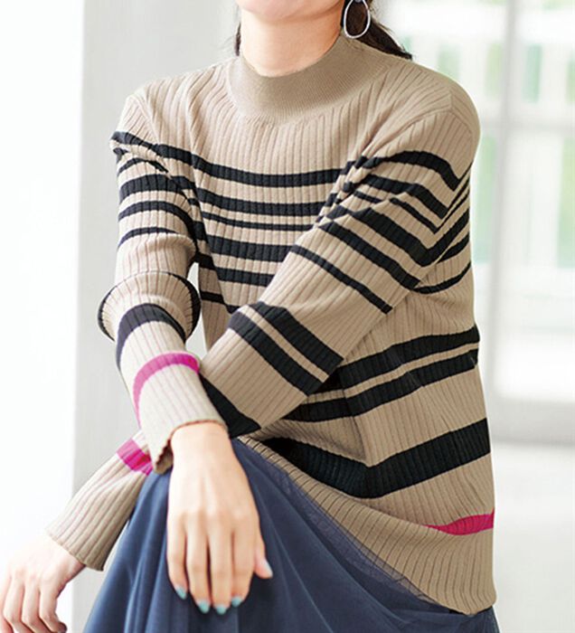 クリケット1960】ニット セーター 長袖 ボーダー 可愛い カジュアル M