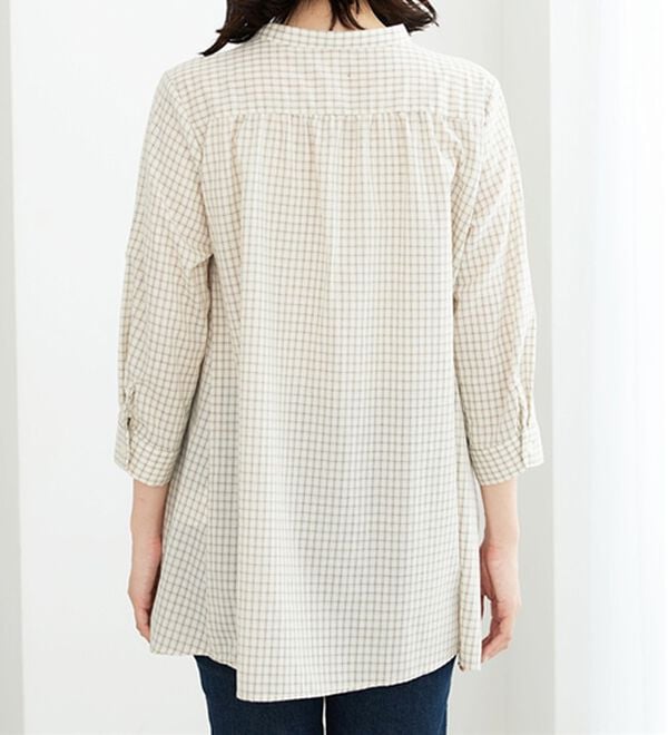BELLUNA（ベルーナ）の「フランス綾ドレープ使いシャツチュニック（チュニック）」｜詳細画像