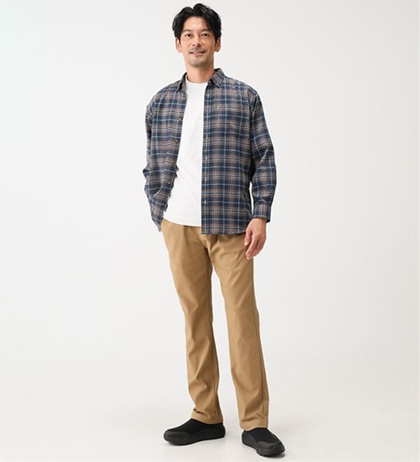 「シンプル＆プラス　フランネルチェックシャツ（メンズシャツ）」｜詳細画像