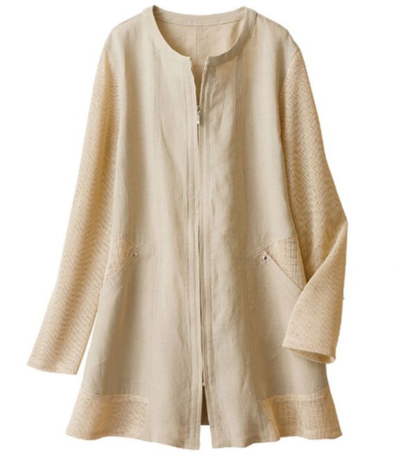 ルフラン（ルフラン）の「麻綿メッシュ切替ジャケット（その他ジャケット）」｜ベージュ