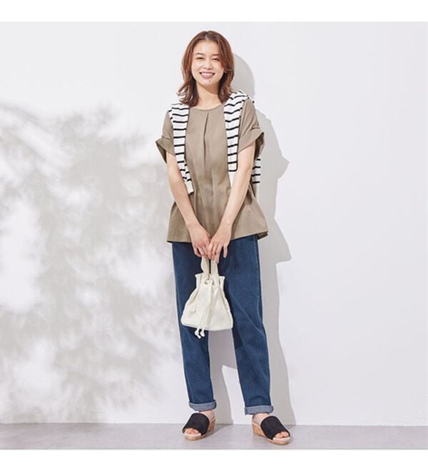 Viola e Viola（ヴィオラ エ ヴィオラ）の「【接触冷感】綿１００％前後２ＷＡＹタックトップス　さらひやりコットン（カットソー）」｜詳細画像