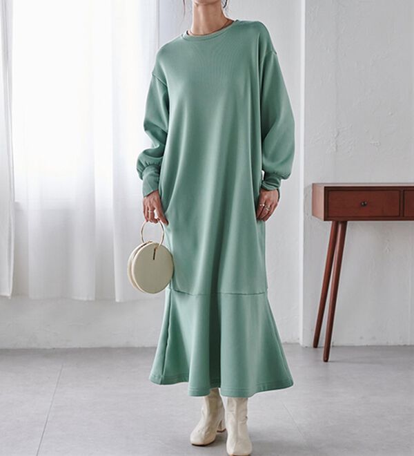 RANAN（ラナン）の「＜ＨＩＧＨ　ＳＰＥＣ＞毛玉になりにくい！ペプラムデザインワンピース（その他ワンピース）」｜詳細画像