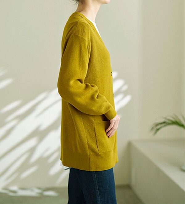 BELLUNA（ベルーナ）の「ハピネスコットン１００％あぜ編カーディガン（ニットカーディガン）」｜詳細画像