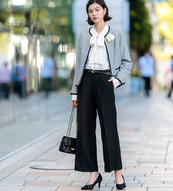 GeeRA（ジーラ）の「【4点セット】入学式も卒業式も！パンツが選べるセレモニーツイードジャケットスーツ（パンツスーツ）」｜詳細画像