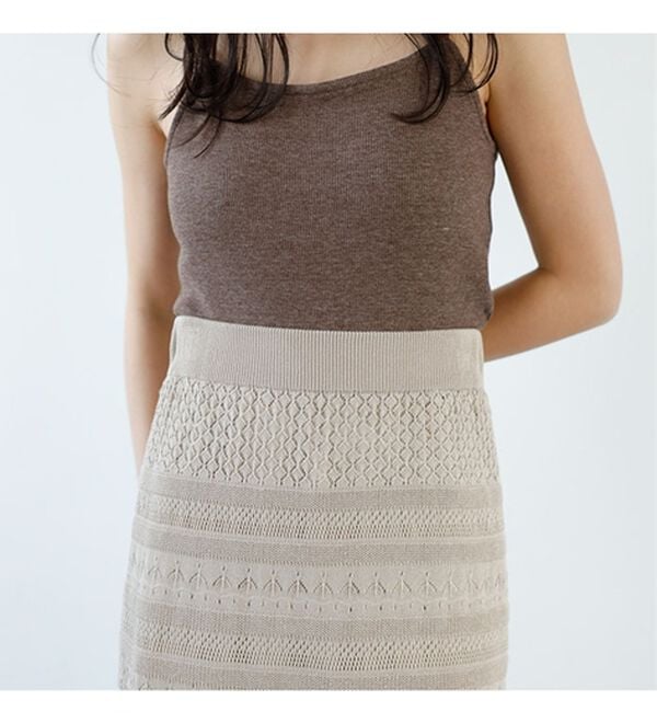 GeeRA（ジーラ）の「クロシェ編風ニットスカート（ロングスカート）」｜詳細画像