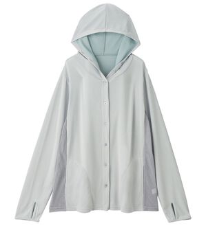 「ひんやり快適風が通るＵＶパーカー（パーカー）」｜ライトグレー