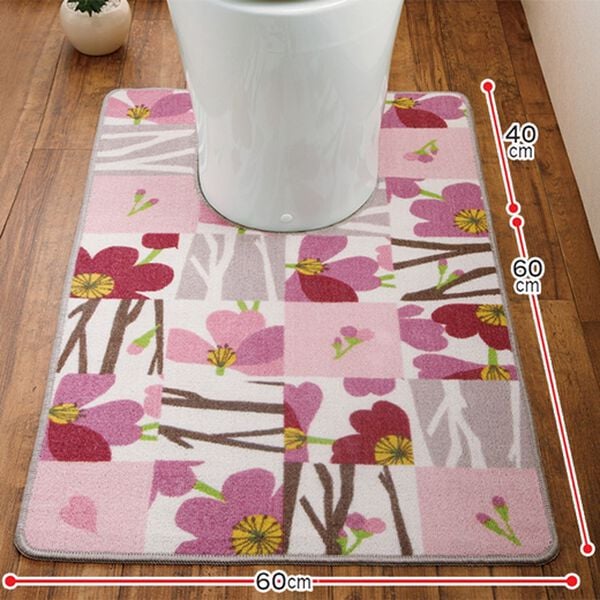 「トイレマット市松花柄（トイレマット）」｜詳細画像