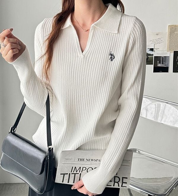 GeeRA（ジーラ）の「【U.S. POLO ASSN.】ポロ衿リブニット（ニット・セーター）」｜詳細画像