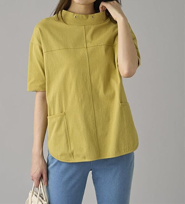 BELLUNA（ベルーナ）の「抗菌防臭綿１００％切替デザインプルオーバー（カットソー）」｜詳細画像