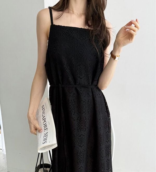 GeeRA（ジーラ）の「前後２ＷＡＹパネルレースキャミワンピース（その他ワンピース）」｜詳細画像