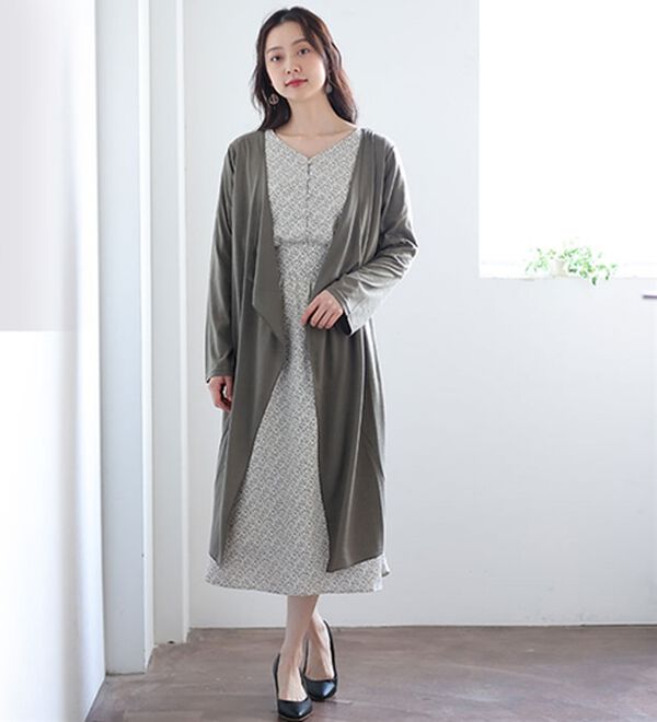 A HAPPY MARILYN（アハッピーマリリン）の「【Ｍ～８Ｌ】【ＵＶカット】長袖トッパーカーディガン（ニットカーディガン）」｜詳細画像