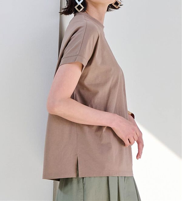 RANAN（ラナン）の「【選べる袖丈】＜BC＞綿100％プチハイネックＴシャツ（カットソー）」｜詳細画像