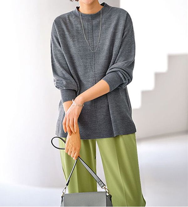 BELLUNA（ベルーナ）の「ボタン使いウエスト調節テーパードパンツ（テーパードパンツ）」｜詳細画像