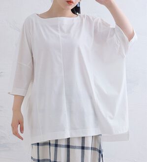 A HAPPY MARILYN（アハッピーマリリン）の「【視覚効果で細魅せシリーズ】ゆったりシルエット プルオーバー（カットソー）」｜オフホワイト