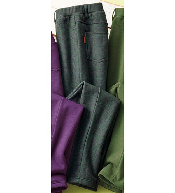 ルフラン（ルフラン）の「ピッタリしない裏側毛布な美脚パンツ（フルレングスパンツ）」｜グレーチェック