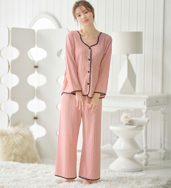 YU'NOW（ユナウ）の「ケーブルデザインパジャマ（パジャマ・ルームウェア）」｜詳細画像