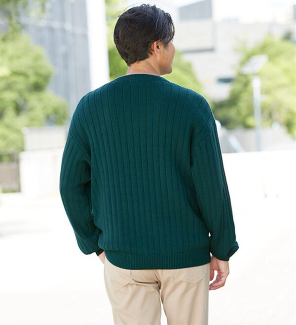 「＜アーノルド　パーマー＞綿１００％立体編レイヤードセーター（メンズニット・セーター）」｜詳細画像