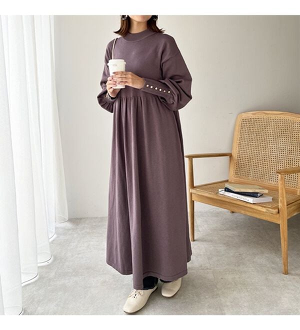 GeeRA（ジーラ）の「フィット＆フレアーニットワンピース（ニットワンピース）」｜詳細画像