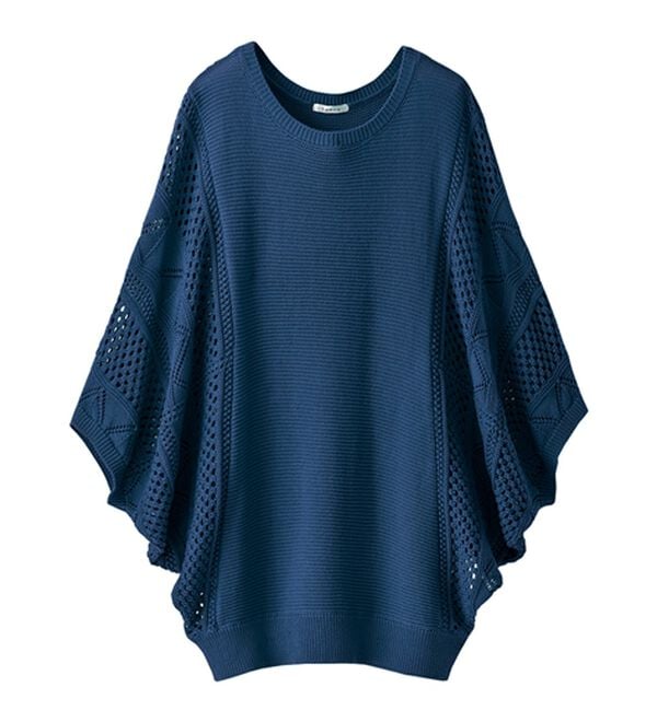 BELLUNA（ベルーナ）の「透かし編ドルマンニットプルオーバー（ニット・セーター）」｜詳細画像