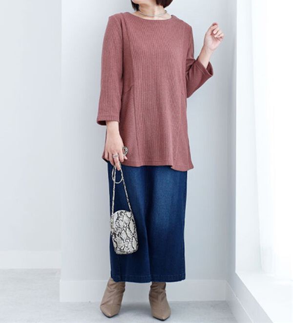 BELLUNA（ベルーナ）の「ふんわり杢調素材切替チュニック（チュニック）」｜詳細画像