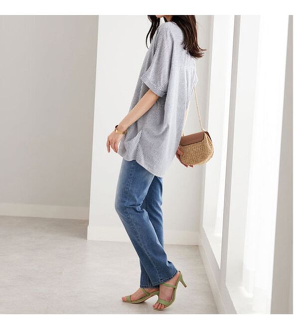 BELLUNA（ベルーナ）の「機能付リネン混スキッパーデザインシャツ（シャツ）」｜詳細画像