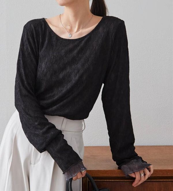 RANAN（ラナン）の「リバーシブルシアーレースＴ（カットソー）」｜詳細画像