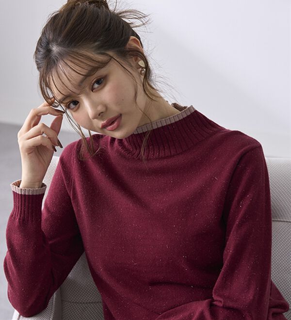 BELLUNA（ベルーナ）の「チクチクしない！ラメ入りウォッシャブルセーター（ニット・セーター）」｜詳細画像