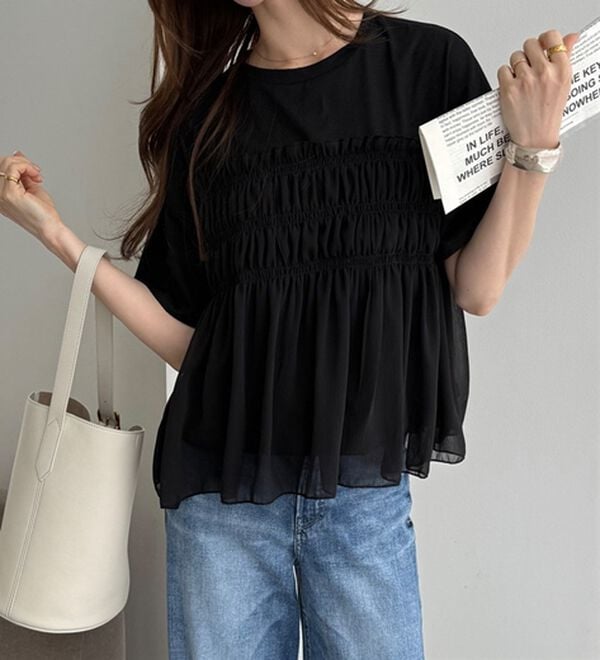 GeeRA（ジーラ）の「シアービスチェドッキングＴシャツ（カットソー）」｜詳細画像