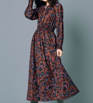 RANAN（ラナン）の「シャーリングデザインロングワンピース（ロングワンピース）」｜詳細画像