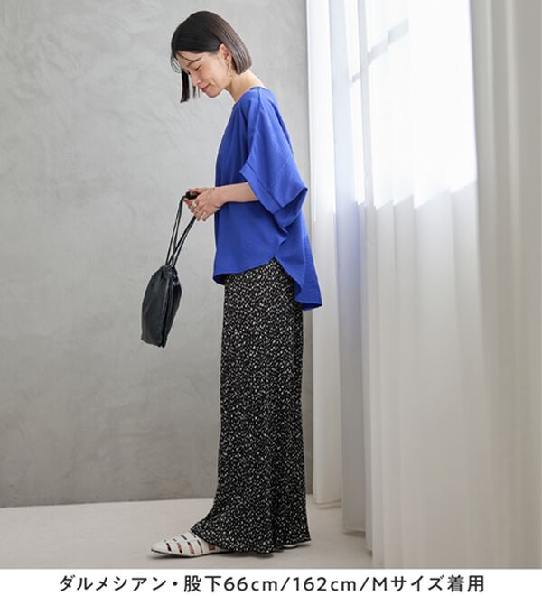 Viola e Viola（ヴィオラ エ ヴィオラ）の「着心地楽ちん！さらっと軽やかプリーツパンツ（フルレングスパンツ）」｜詳細画像