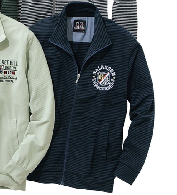 「ブランドデザインメッシュブルゾン（メンズパーカー）」｜ネイビー