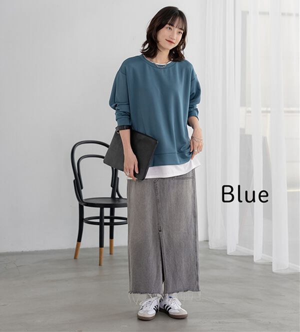 BELLUNA（ベルーナ）の「重ね着風とろみ素材プルオーバー（カットソー）」｜詳細画像