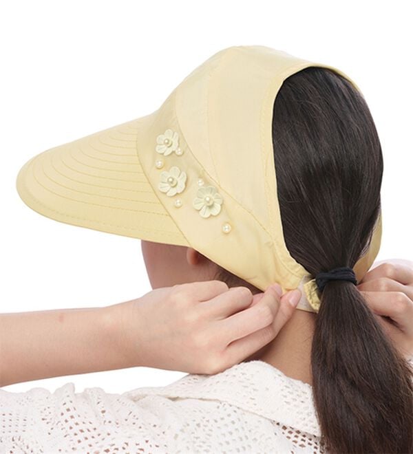 「花モチーフの帽子調ＵＶサンバイザー（帽子）」｜詳細画像