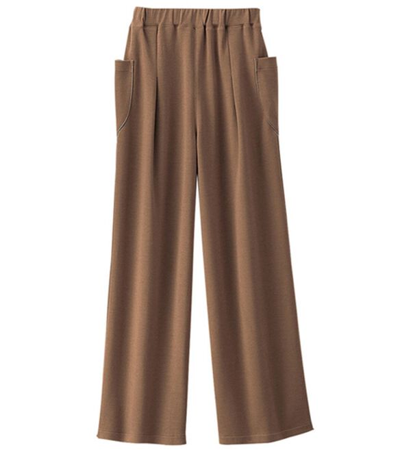 BELLUNA（ベルーナ）の「ビッグポケットゆったりパンツ（フルレングスパンツ）」｜モカ