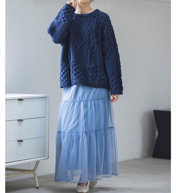 RANAN（ラナン）の「パッチワークケーブル編ニット（ニット・セーター）」｜詳細画像