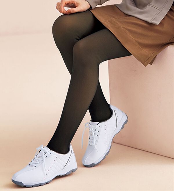 BELLUNA（ベルーナ）の「つま先まであったか！裏起毛フェイクタイツ（スパッツ・レギンス）」｜ブラック