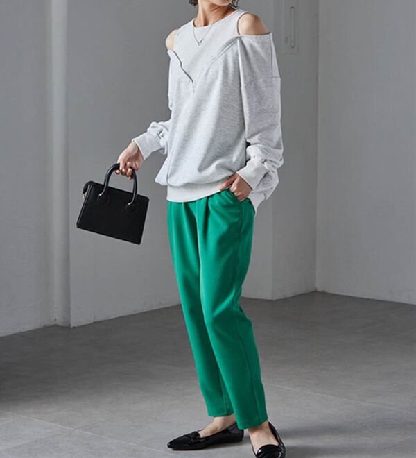 RANAN（ラナン）の「【選べる股下】美脚シルエットタックパンツ（股下６１・６５ｃｍ）（フルレングスパンツ）」｜詳細画像