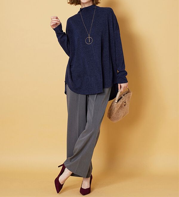 BELLUNA（ベルーナ）の「杢調素材ドルマンデザインチュニック（チュニック）」｜詳細画像