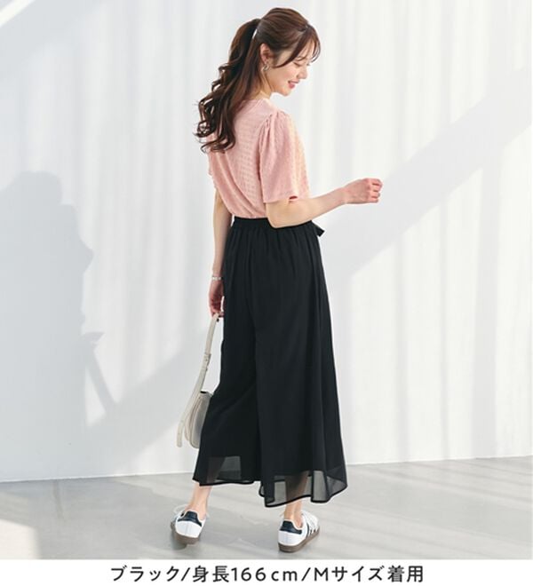 alotta（アロッタ）の「ふんわりシフォンワイドパンツ（ワイドパンツ・ガウチョ）」｜詳細画像