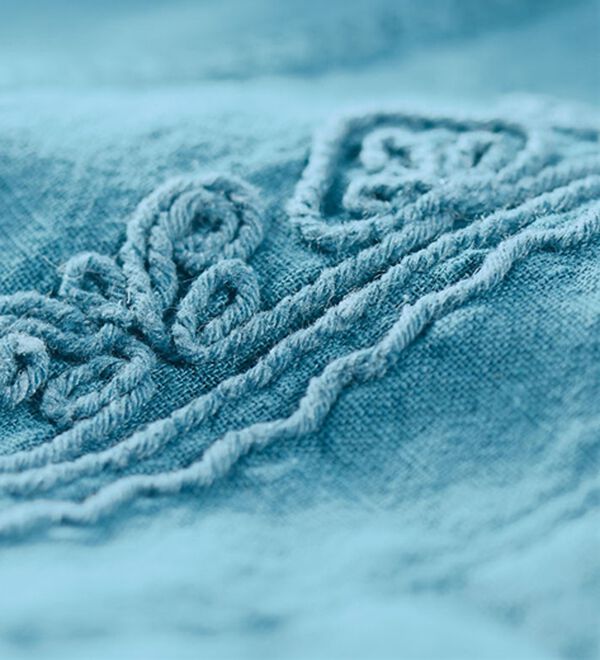 BELLUNA（ベルーナ）の「綿１００％洗い加工刺しゅう切替アンサンブル（ブラウス）」｜詳細画像