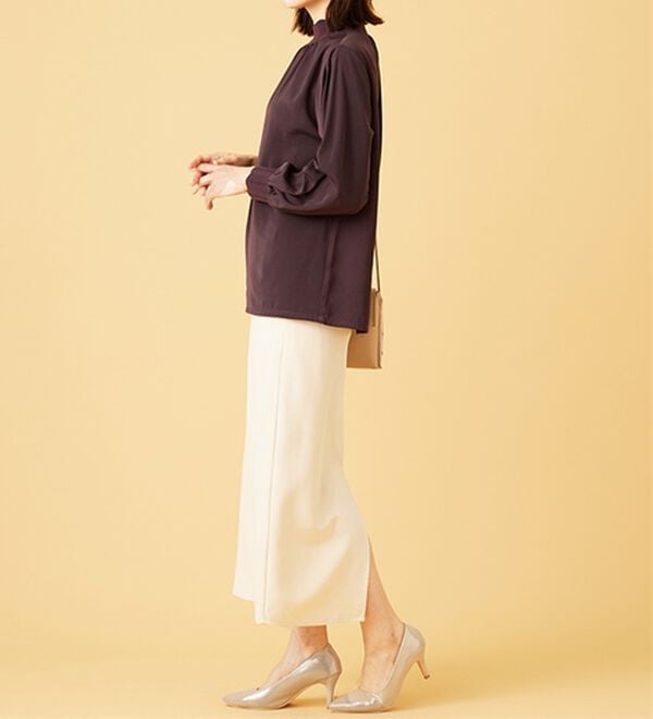 BELLUNA（ベルーナ）の「衿＆袖ニット使い美人顔ブラウス（ブラウス）」｜詳細画像